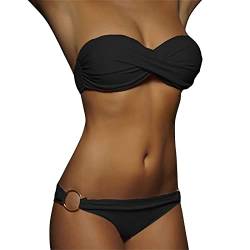 Bandeau Bikini Damen Push Up Zweiteilige Badeanzug Bademode Bikini Set Bikini Damen Set von Generic