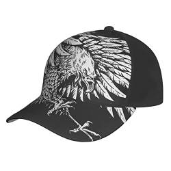 Baseballmütze für Herren Damen Papa Trucker Cap Hip Hop Caps Black Eagle, Schwarz , Einheitsgröße von Generic