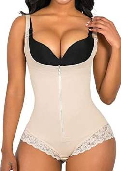 Beige Damen Body Shapers Bauchkontrolle Unterkleid Bodysuit Shapewear Butt Lifter Damen Dessous, beige, 52 von Generic