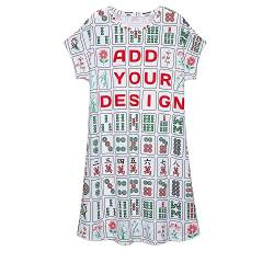 Benutzerdefinierte Nachthemd Pyjama Kleid für Dame Personalisierte Erinnerung Foto Text Kurzarm Loungewear, Benutzerdefinierte Nachthemd, L von Generic