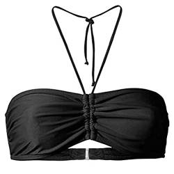 Bikini BH Top Bademode für Frauen Damen Sommer Mix & Einfarbig Bikini Bandeau Top Bademode Strandkleidung Bikini Set für Frauen, Schwarz, 12 von Generic