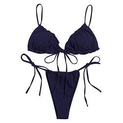 Bikini Damen Set,Triangel Bikini Damen,String Bikini,Bikini Brazilian Style,Bikinis FüR Damen,Bikini Damen Set Push Up, Bikini Damen Set Sexy,Sexy Bikini - String Zweiteiliger Badeanzug Bademode von Generic