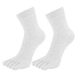 Bio Socken Damen Schwarz Herren-Zehensocken aus Baumwolle, athletische Lauf-Fünf-Finger-Crew-Socken Halterlose Netzstrümpfe Schwarz (White, One Size) von Generic
