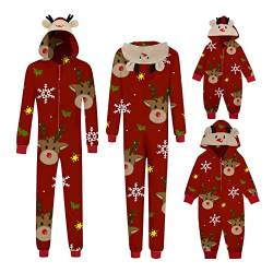 Black Friday Angebote 2023 Ab Wann Weihnachten Familie Pyjamas Herren Damen Kinder Weihnachten Onesie Mit Rentier Kapuze Spaß Lässig Warm Niedlich Pyjamas Christmas Pyjamas Family Outfit (L09,XXXL) von Generic