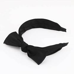 Blumenkopf Haarschmuck Netz rote Seite große Schleife Stirnband Satin breite Seite Pony Presshaarstirnband einfache Stoffhaarnadel, schwarz von Generic