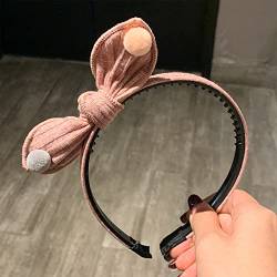 Blumenkopf Koreanisches neues Strickwolle-Stirnband, niedliches Kaninchenohr-Stirnband mit Zähnen, Internet-Promi-Bogenknoten, rutschfeste Haarnadel, Pink von Generic