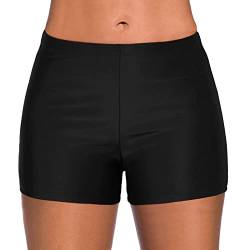 Boardshorts für Damen Bauchweg Badeshorts Schwimmshorts Basic Schwarz Damen Badeshorts Badeshorts UV Schutz Strand Bikinihose Schnell Trocknendes Schwimmhose Sommer Wasersport Badeshorts für Damen von Generic