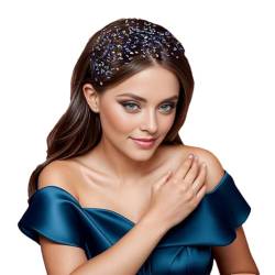 Breites Stirnband, blauer Kristall, Haarschmuck, einzigartiges Design, Haarreif, Hochzeitsfeier, Haarschmuck, GL33 von Generic