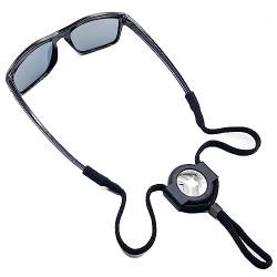 Brillenband - Sonnenbrillenband mit Halterung Kompatibel mit AirTag Tracker - Verstellbares Brillenband zur Verhinderung von Brillen Verlust - Sonnenbrillen Lanyards (Black Sport Strap), Schwarz, von Generic