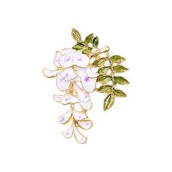 Broschen für Frauen mit Kristallblume, Strass, Broschen, eleganter Schmuck, modische Geschenke, Damen, Blumenstrauß, Broschen, für Geburtstag, Teil, Hochzeit Brosche Bild (White-b, One Size) von Generic