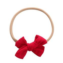 Buntes Stirnband Kleinkind Baby Mädchen einfarbig Stirnband Bowknot elastisches Haarband für Kleinkinder Kopfbänder Baby (Red, One Size) von Generic