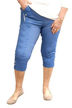 Caprice – Vera Tucci – Cropped-Caprihose für Damen, 3/4-Länge, elastischer Bund, denim, 42 von Generic