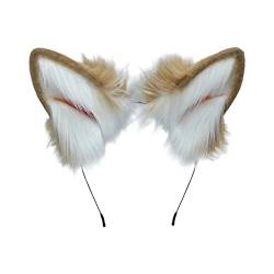 Cartoon Stirnband Kunstfell Wolf Ohren geformt Haarreifen Plüsch Party Kopfschmuck Fotoshooting Haarband Party Cosplay Kostüm Requisiten von Generic