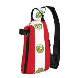 Crossbody Bag Flagge Von Peru Crossbag Verstellbarem Umhängetasche Sports Brusttasche Für Joggen, Studie, Pendeln von Generic