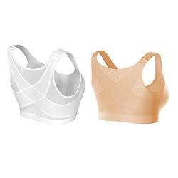 Damen BH Ohne Bügel Schlaf Bustier Tops Komfort Starker Halt Vorne Vershcluss Rückenstütze Haltungskorrektur BH Ungepolstert Senioren BH Schlaf Still Sport Bralette in vielen Farben von Generic