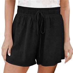 Damen Badeshorts Kurze Badehose UV Schutz Shorts Strand Wassersport Boardshorts Schnell Trocknendes Schwimmhose Schwimmshorts Damen Badehose Kurz(a-Schwarz,L) von Generic