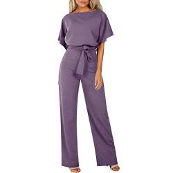 Damen Elegant Jumpsuit O-Ausschnitt Lang Overall Hosenanzug Playsuit Romper von Generic