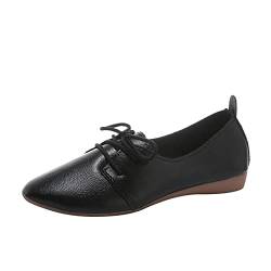 Damen Flacher Slipper einfarbiges Spitze Schnürschuhe mit flachem weichem Boden flachen Freizeitschuhen Atmungsaktiv Flache Schuhe von Generic