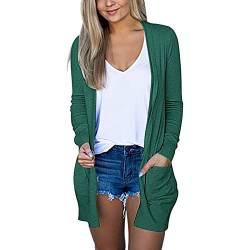 Damen Herbst/Frühling Cardigan dünne Strickjacke Coat mit Seitentaschen Damen Cardigan (Sie die Größentabelle, können eine Nummer größer kaufen) von Generic