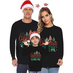 Damen Herren Kinder Weihnachtspullover Lustig Weihnachtspulli Ugly Christmas Sweater Rundhals Strickpullover mit Reindeer Unisex Weihnachts Pullover Familie Set #11 von Generic