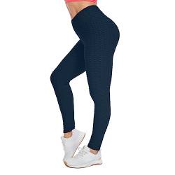 Damen Honeycomb Leggings Geraffte Hintern Heben Hohe Taille Push Up Boom Booty Sport Leggings mit Bauchkontrolle Plus Größe Blickdichte Dehnbare Gym Yogahosen von Generic