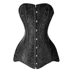 Damen Korsett Bauchweg -Vollbrust Corsage Top Gothic Retro Vintage Corsagen Bustier Steampunk Corsette Floral Boned Overbust Lingerie Mittelalter Retro Schnürkorsett Korsage Top Shapewear Übergrößen von Generic