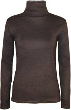 Damen Langarm-Pullover mit Rollkragen, Übergröße 36-54 Gr. 50-52, dunkelbraun von Generic