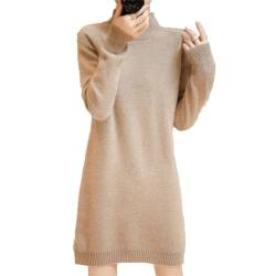 Damen Pulloverkleid Merinowolle Winter Warmer Pullover Strickkleid von Generic