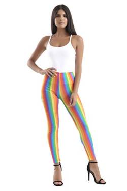 Damen Regenbogen Gestreifte Gamaschen Hot Pants Crop Top Gay Pride Festival von Generic