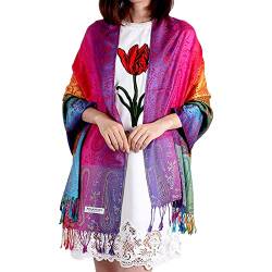 Damen Schal Marokko Regenbogen-Farben Pashmina - Viskose/Polyester - xxl bunt/mehrfärbig Halstuch Schal von Generic