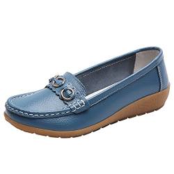 Damen Schuhe, Flat Loafer, Slip On Loafer, Bequeme Flache Schuhe, Outdoor Fahrschuhe, Bequeme Schuhe, Klassische Flache Schuhe, Sommerschuhe Damen, Komfort-Laufschuhe (Light Blue #3, 39) von Generic