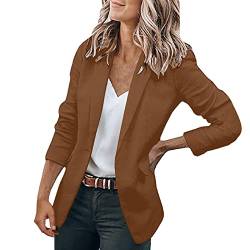 Damen Sommer Blazer Einfarbig Business Retro Jacke Büro Office Sportlich Schlanke Passform Knöpfen Vintage Jacke Blazer Tailliert Sakkos Damenjacke für Arbeit Büro Sakko von Generic