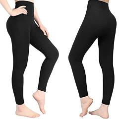 Damen Sport Leggings, Sporthose High Waist Lange Schwarz Yogahose Yoga Leggings Tights Blickdicht für Frauen Sport, Freizeit, Fitness - 2 Stücke von Generic