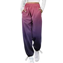 Damen Sporthose Jogging Hose Frauen Sporthose lang Leichte Bequeme Baggy Workout Jogginghose Jogger Laufhosen Track Pants (BA-G, L) von Generic