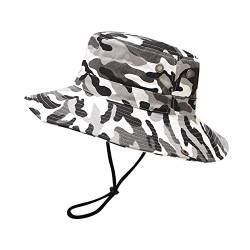 Damen Sportmütze Outdoor-Boonie-Hut mit breiter Krempe atmungsaktiv Sonnenhut für Männer/Frauen Modischer Freizeithut (Grey, One Size) von Generic
