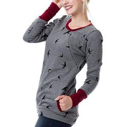 Damen Stillpullover Winter Baumwolle Langarm Einfarbig Rollkragen Zweilagiges Stillen Sweatshirt Hoodie mit Taschen für Schwangerschaft Basic Stillzeit Umstandsmode Stillshirts Mit Scarf von Generic