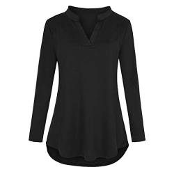 Damen Stillshirt Umstandsmode T-Shirt V-Ausschnitt Bluse Umstandstop Umstandsshirt Schwangerschaft Kleidung Stilltop Langarmshirt Basic Oberteil Langarm Tops3/4 Ärmel Kariertes Hemd (Black-c, L) von Generic