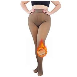 Damen Strumpfhosen Winter Plus Size Damen Warme Strumpfhose Fleece Gefüttert Thermo Strumpfhose Große Größen Stretch Blickdicht Pantyhose Thermostrumpfhose Perfekt für Mollige Frauen von Generic