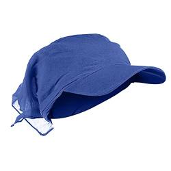 Damen Visor Bandana mit Schirm Haarband Chemotherapie Krebs Kopf Schal Hut Sommer faltbar Anti-UV Golf Tennis Sonnenblende Kappe Baumwolle Beanie Kopftuch Schal Hüte Sonnenhut Baseball-Mütze Blau von Generic