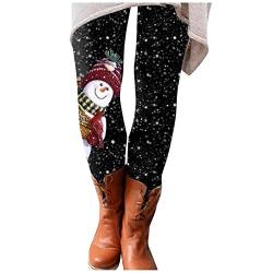 Damen Weihnachten Leggings Norweger High Waist Leggins Thermo Skinny Hose Push Up Stretch Tights Workout Yoga Sport Fitnesshose Laufhose mit Muster Weihnachten von Generic