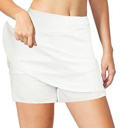 Damenanzug-Shorts, Taillen-Badehose, Kordelzug, Badeanzug, hohe Jungen-Shorts, Tasche, Bademode, Tankini-Set, Sport, Yoga-Shorts, Badehose mit integrierten Leggings, Damen-Badeanzug (03C-Weiß, M) von Generic