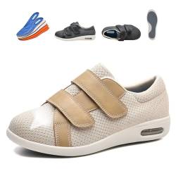 Diabetiker Schuhe für Geschwollene Füße Senioren Schuhe, Damen Mesh Bequem Walking Sneakers, Weit Verstellbarer Verschluss Walking Sneakers EU 47(30.5cm/12in) von Generic