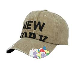 Einfache Damenmütze Baseball Cap Dad Hats für Männer Frauen Vintage Trucker Hat aus gewaschener Modischer Freizeithut (Khaki, One Size) von Generic