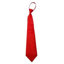 Einfache Krawatte mit Reißverschluss, für Herren und Damen, mattschwarz, rot, blau, zum Anklippen, schmale Krawatte, Business-Sicherheitskrawatte, Steward, Beerdigung, Türmann, Krawatte, rot, 42 cm von Generic