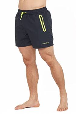 Enrico Ferry Badehose Badeshorts für Herren - Strandshorts Strandhose mit Kordelzug und Reißverschluss-Taschen mit Mesh-Futter (as3, Alpha, x_s, Regular, Regular, Dark Grey) von Generic