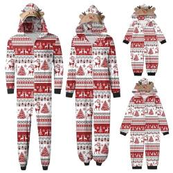 Familien Weihnachts Pyjama Set Baumwolle Weihnachtspyjama Bedruckte Onesie Nachtwäsche Winter Loungewear warm Schlafanzüge für Damen von Generic