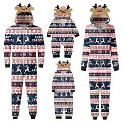 Familien Weihnachts Pyjama Set Baumwolle Weihnachtspyjama Bedruckte Onesie Nachtwäsche Winter Loungewear warm Schlafanzüge für Herren von Generic