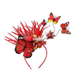 Foreign Trade Simulation Kunststoff Schmetterling Haarreifen Party Haarschmuck für Frauen Stirnbänder (Rot-E, Einheitsgröße) von Generic