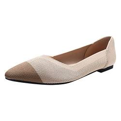 Frauen Freizeit Schuhe Loafers Leinen Gestrickte Slip-Ons Vorne Geschlossen Einzelschuhe Atmungsaktive Leicht Vielseitige Mokassins Abendschuhe Elegant Ballerinas Freizeitschuhe Bootsschuhe von Generic