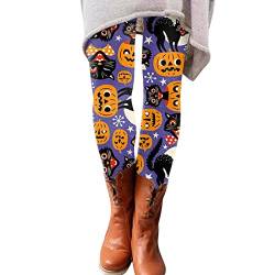 Frauen Halloween Print Leggings Elastische Leggings Lässige Hosen Stiefel Hosen Rucksack Mit Turnbeutel (Blue, L) von Generic